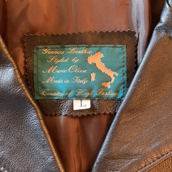 VERA PELLA leather jacket, brown-black, women’s size large (closer to a medium) - Picture 2 of 7